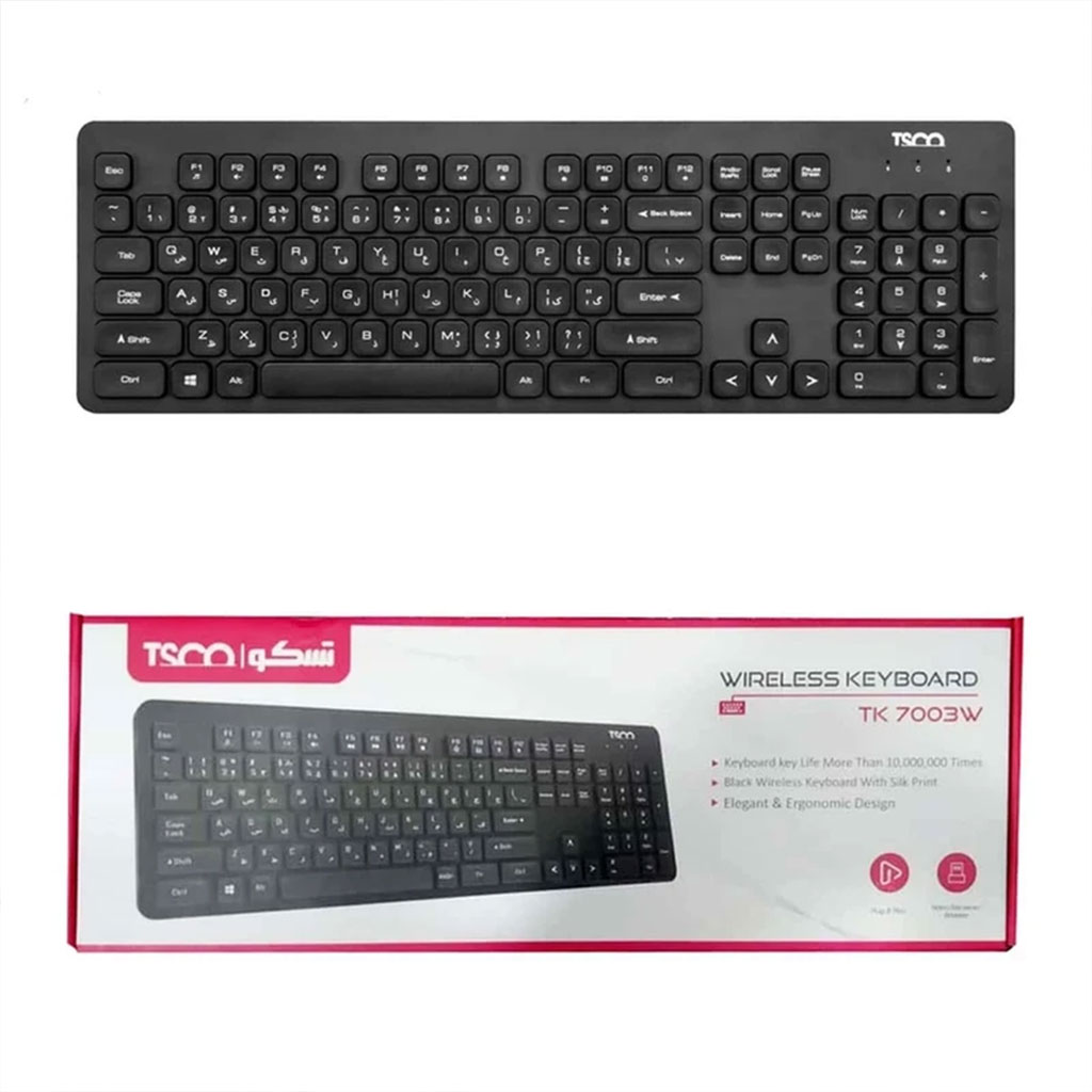 کیبورد بی‌ سیم تسکو مدل TK 7003w-معرفی و بررسی تخصصی کیبورد بی‌سیم تسکو TK 7003W کیبورد بی‌سیم Tsco TK 7003W یکی از محصولات خوش‌قیمت و پرفروش برند تسکو است که با تمرکز بر راحتی کاربر و عملکرد پایدار طراحی شده است. این کیبورد با حذف کابل‌های اضافی، فضای کاری منظم‌تری ایجاد می‌کند و برای افرادی که به‌ ...